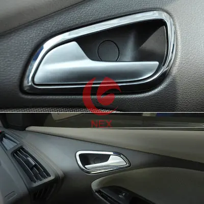 Inside Chrome Door Handle Cover Trim 4P Auto Parts Car Accessories For ford focus 3 mk3 2012 2013 sedan hatchback Inside Chrome Door Handle Cover Trim 4P Auto Parts Car Accessories For ford focus 3 mk3 2012 2013 sedan hatchback