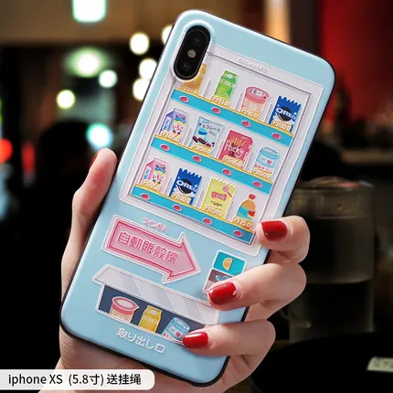 Японский мультяшный торговый автомат вкусные закуски чехол с тиснением для iphone XS MAX для XR XS X чехол для iphone 6 6S 7 8 plus чехол - Цвет: 11 For iphone xs