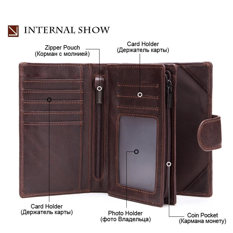 POMELOS Men Wallet Fashion New Arrival Wallet Men Genuine Leather Functional Man Wallet With Passport Pocket Small Leather Purse