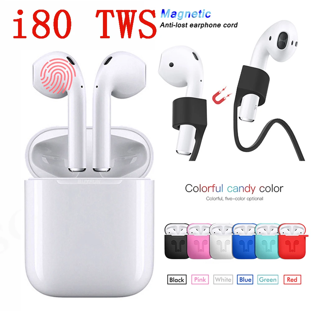 

2019 i80 Tws Pop-up Air Wireless Bluetooth Earphones Pods Touch Control Earbuds 1:1 Size Headset Pk i10 i16 i20 i30 i60 tws
