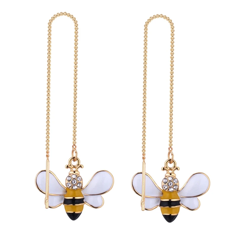 

Top Quality Simple Spiral Ear Line Rose Bee Gold Color Fashion Earrings Jewelry Wholesale