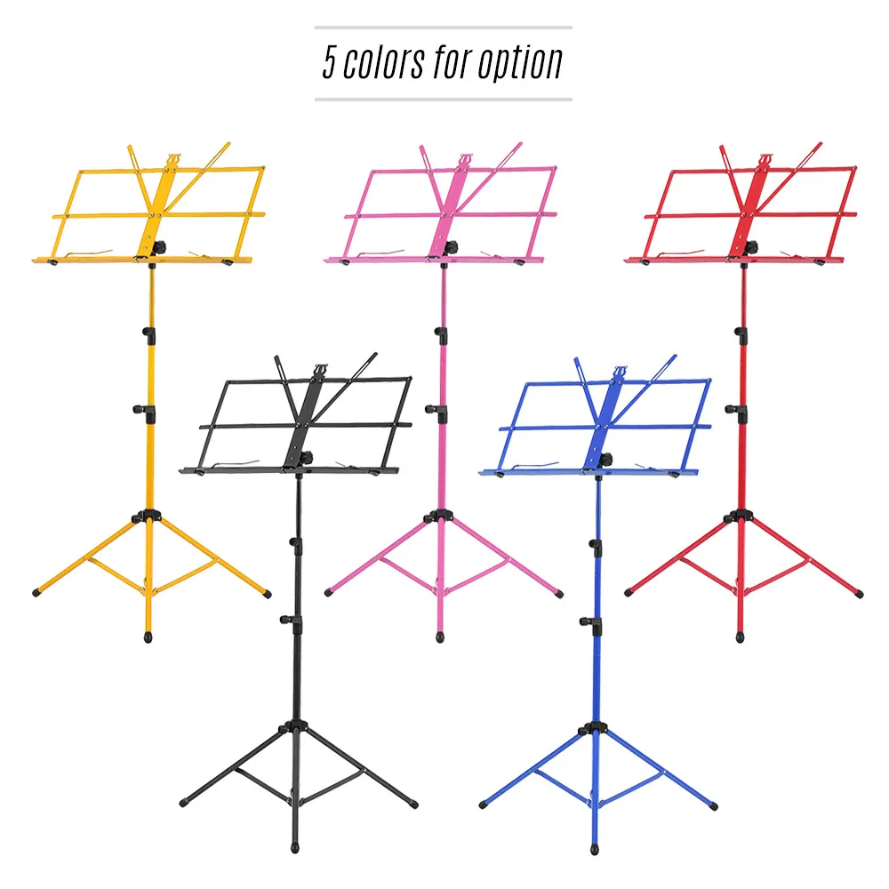 Складная музыкальная листовая подставка для штатива металлическая Музыкальная подставка держатель с водонепроницаемой сумкой для переноски 5 цветов Запчасти и аксессуары для гитары
