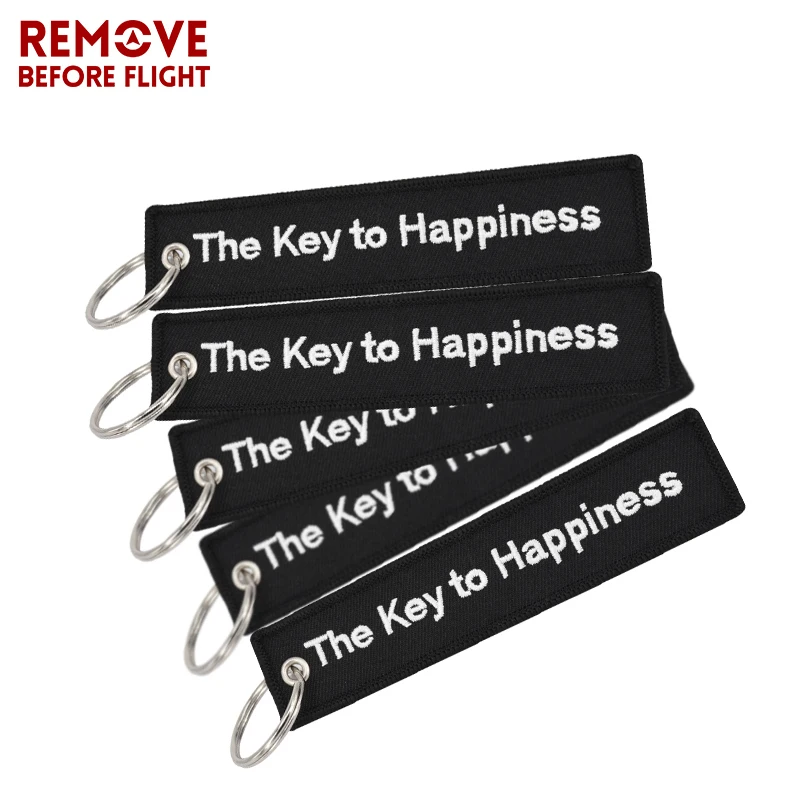 

Fashion Key Ring The Key to Happiness Bijoux portachiavi Keychain sleutelhanger Chaveiro for Motorcycle Key Chain Key Fobs 5 PCS