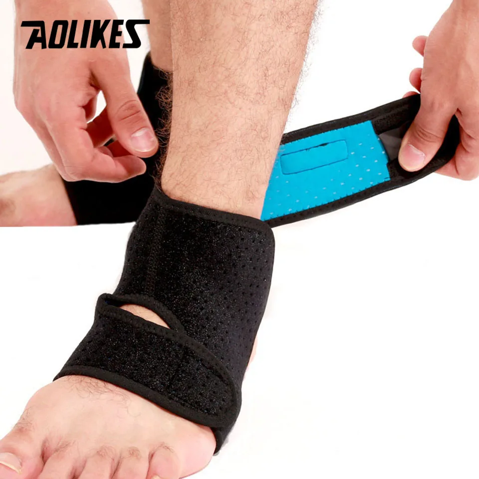 AOLIKES 1 шт. Спортивная дышащая лодыжки скобки протектор Регулируемый Голеностопные бандажи Pad Защита эластичный Брейс гвардии Поддержка Футбол