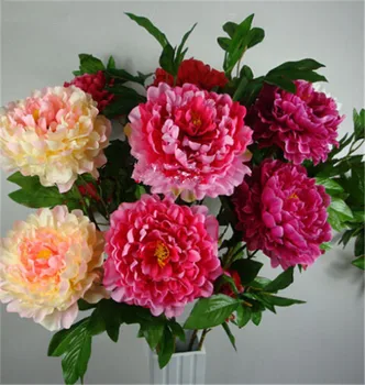 

Peony (3 head/piece) 98cm/38.58 inches 4Pcs Artificial Floor Mounted Peonies for Wedding Centerpiece Home Party Decoration