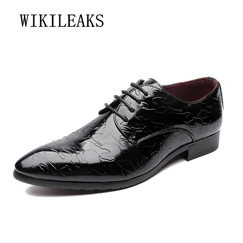 

2019 Pointed Toe Leather Oxford Shoes For Men Dress Shoes Business Wedding Men Formal Shoes Plus Size38-48 Zapatos Hombre Vestir