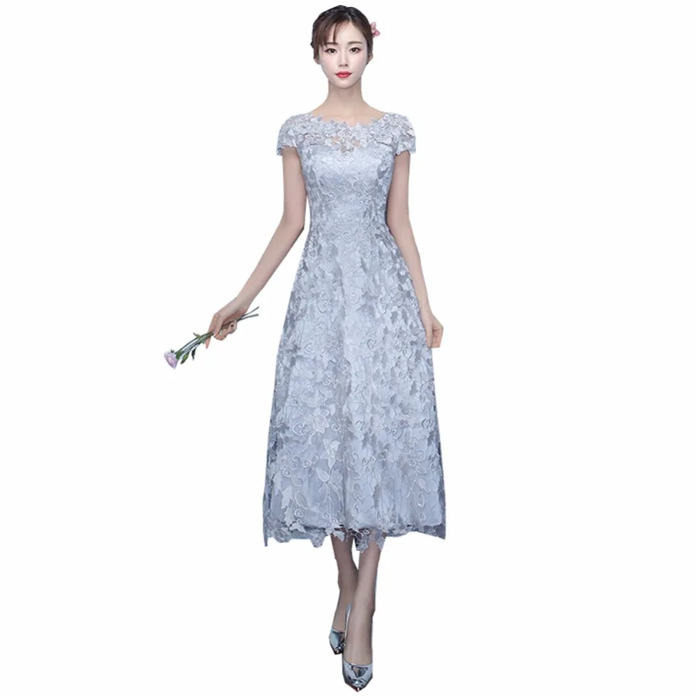 Robe De Soiree A-line Evening Dresses Long Lace with Lace Appliqued Beaded Abiye Prom Party Dresses Abendkleider 2019