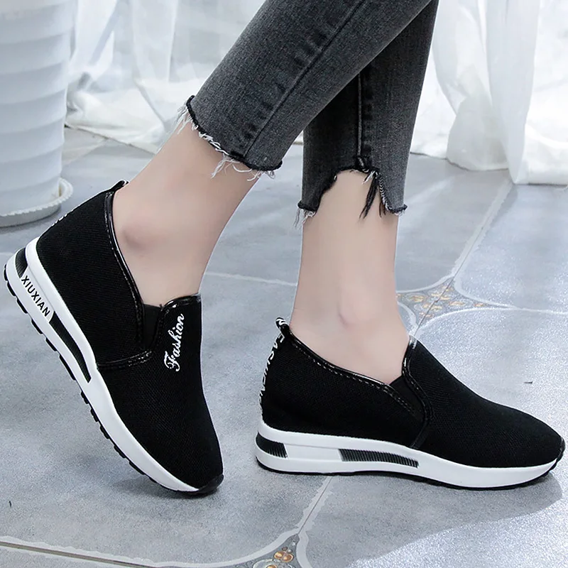 

Women's shoes Slip-on Canvas shoes for Girls Mesh Breathable Brand shoes Rubber Non slip Superstar shoes Shallow Comfy Sneakers
