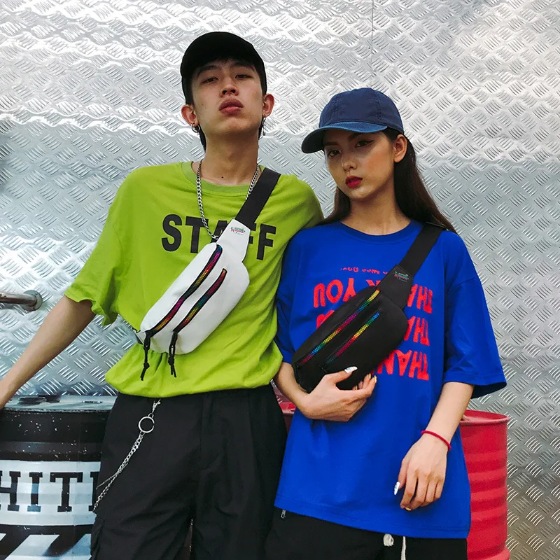 

LXFZQ New fashion 2018 Hip-Hop women's waist bag men PU Phone Pouch Bags laser fanny pack Reflective belt bag Chest bag heuptas