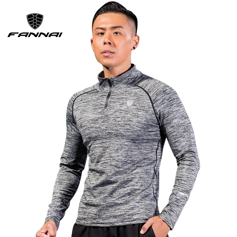 

FANNAI Sport Men Quick Dry T-shirt Long Sleeve Sport Top Sportswear Men Fitness Outdoor Running Mountaineer Clothing Trainining
