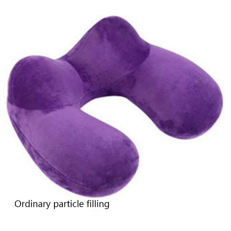 Надувные u-образные шейные подушки для самолета удобные складывающиеся подушки наружные портативные пены памяти дорожные аксессуары A - Цвет: A purple