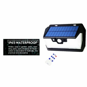 

55 leds Solar light remote control radar 3 side lighting usb port ip65 Outdoor Garden yard fence patio decor camps street wall l