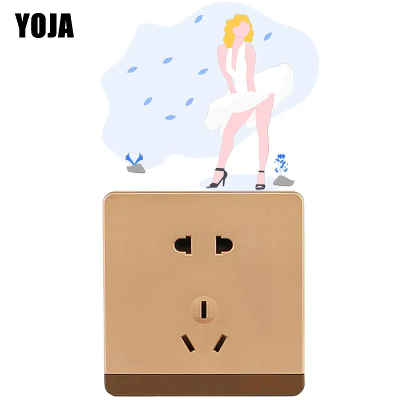

YOJA Retro Star Marilyn Monroe Decor Switch Wall Sticker Living Room Bedroom Personalized Colored Decals 8SS1516