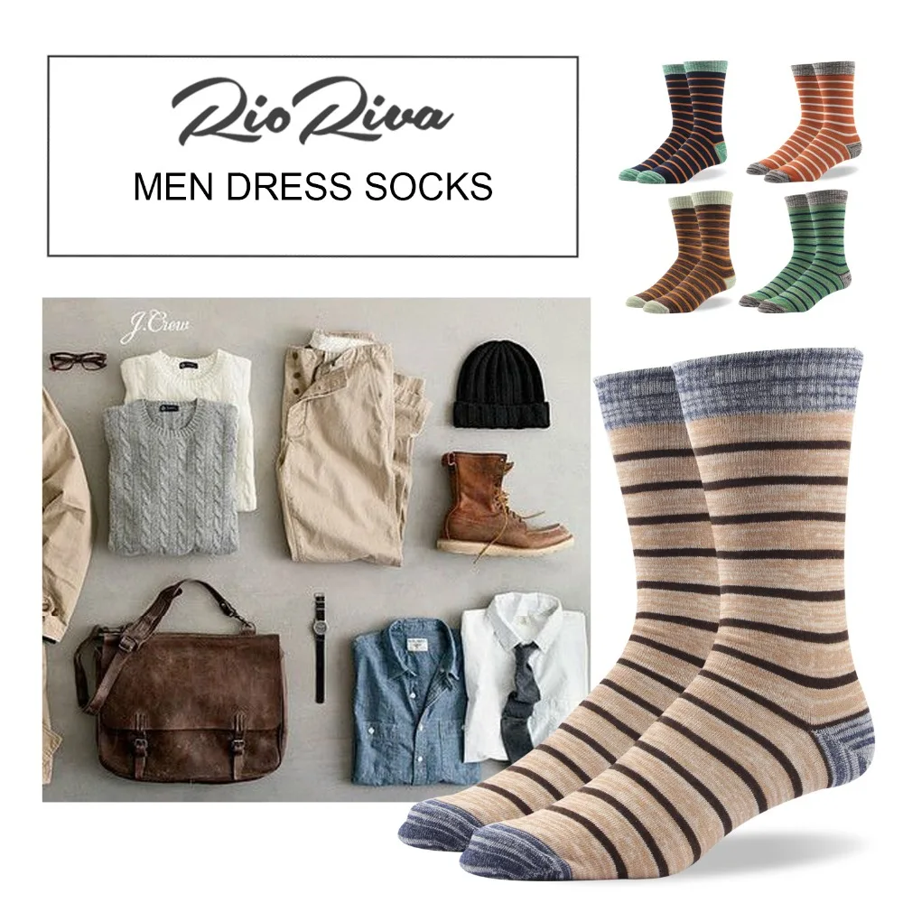 Rioriva Men Formal Dress Socks Plus Size Toe Heel Reinforced Mid Calf