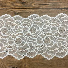 Elástico de renda de largura de 18cm, 1 quintal, 2 cores, tecido de renda, artesanato, suporte de costura, acessórios de decoração para vestuários, renda elástica guarnição guarnição