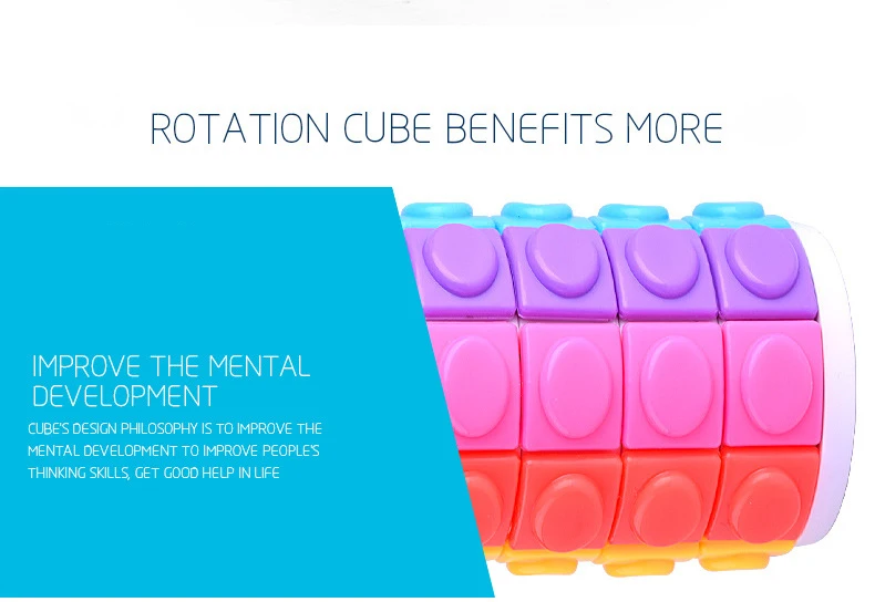 5th Order 3D Rotate And Slide Stress Cube Puzzle Toy Rainbow Color Cylinder Sliding Puzzle For Autism And Stop Stress