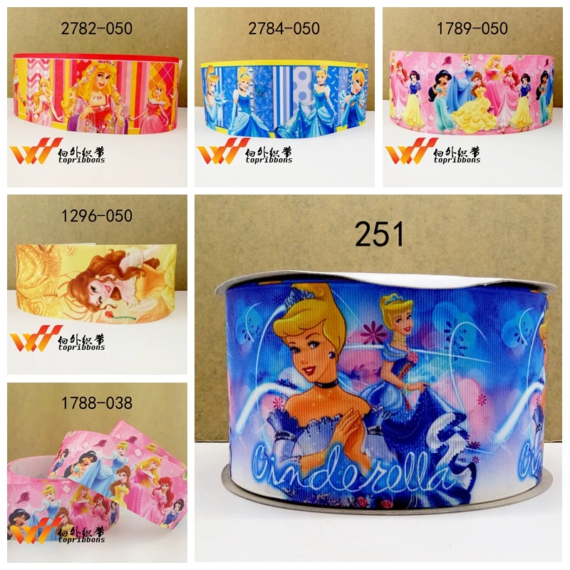 

Free shipping 50 yard per size cartoon ribbon printed grosgrain ribbon 251