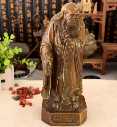 YULING Statua in Bronzo di Rame Puro di Lao Tzu Moralit/à Tianzun Statua di Lao Tzu per Aiutare La Carriera Ornamenti per La Decorazione della Casa Artigianato in Bronzo