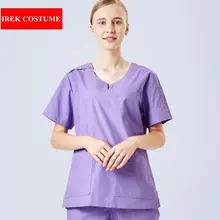 Новые женские хирургические больничные наборы скрабов доктор униформа медсестры стоматологическая клиника салон красоты медицинские скрабы с коротким рукавом FRSS1722