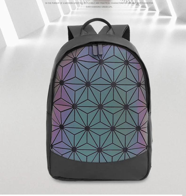 Мужской рюкзак для ноутбука женский Светящийся рюкзак с геометрическим рисунком Модный повседневный рюкзак для девочки школьные сумки голографические спортивные рюкзаки