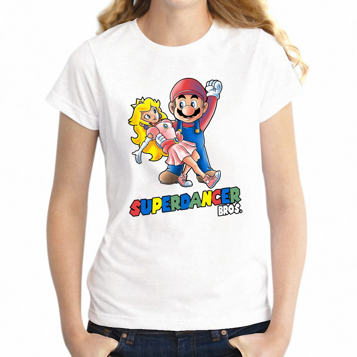 

Women's T Shirt Mario Peach Dirty Dancing Funny Girl's Tee