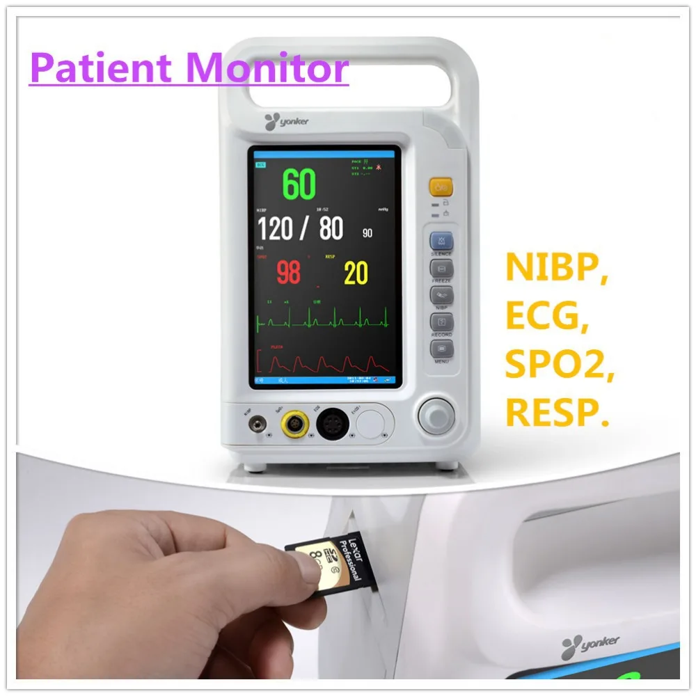 CE 4 parameters Vital Signs Monitor ECG/EKG,SPO2,RESP,NIBP DHL shipping