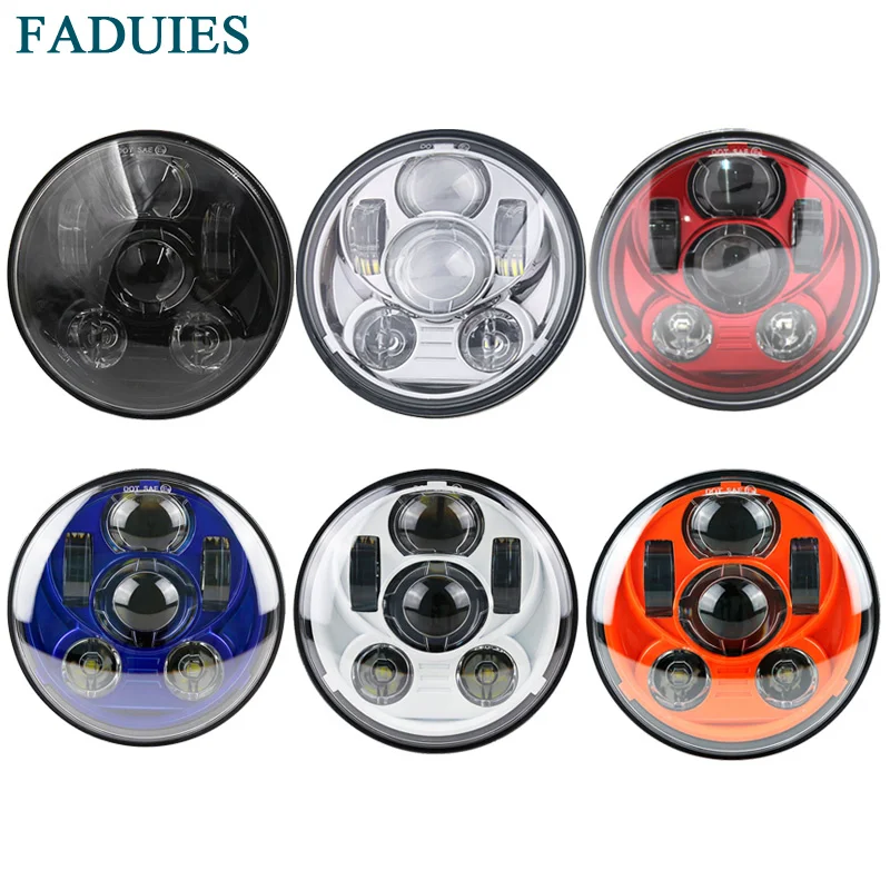 

FADUIES New Motos Accessories 5.75" headlight motorcycle 5 3/4" led headlight For Harley Motorcycle Black Projector Daymaker