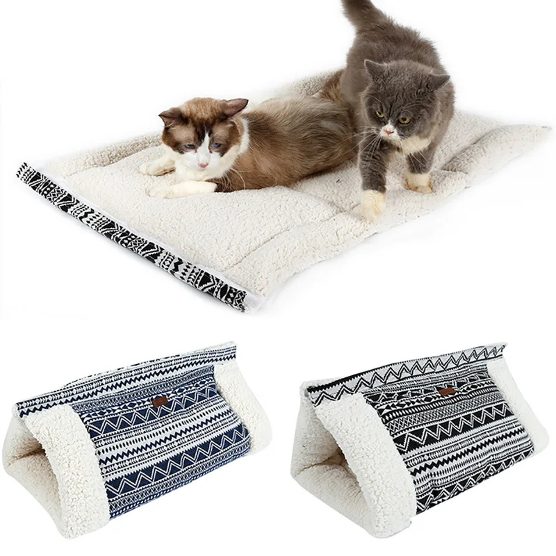 Hoomall хлопковый флисовый коврик для кота собаки кровать Питомца Кошка туннельный