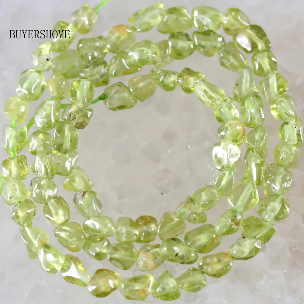 

Free Shipping 2x3-4x6MM Smooth Natural Stone Green Peridot Olivine Loose Beads String 16"S074