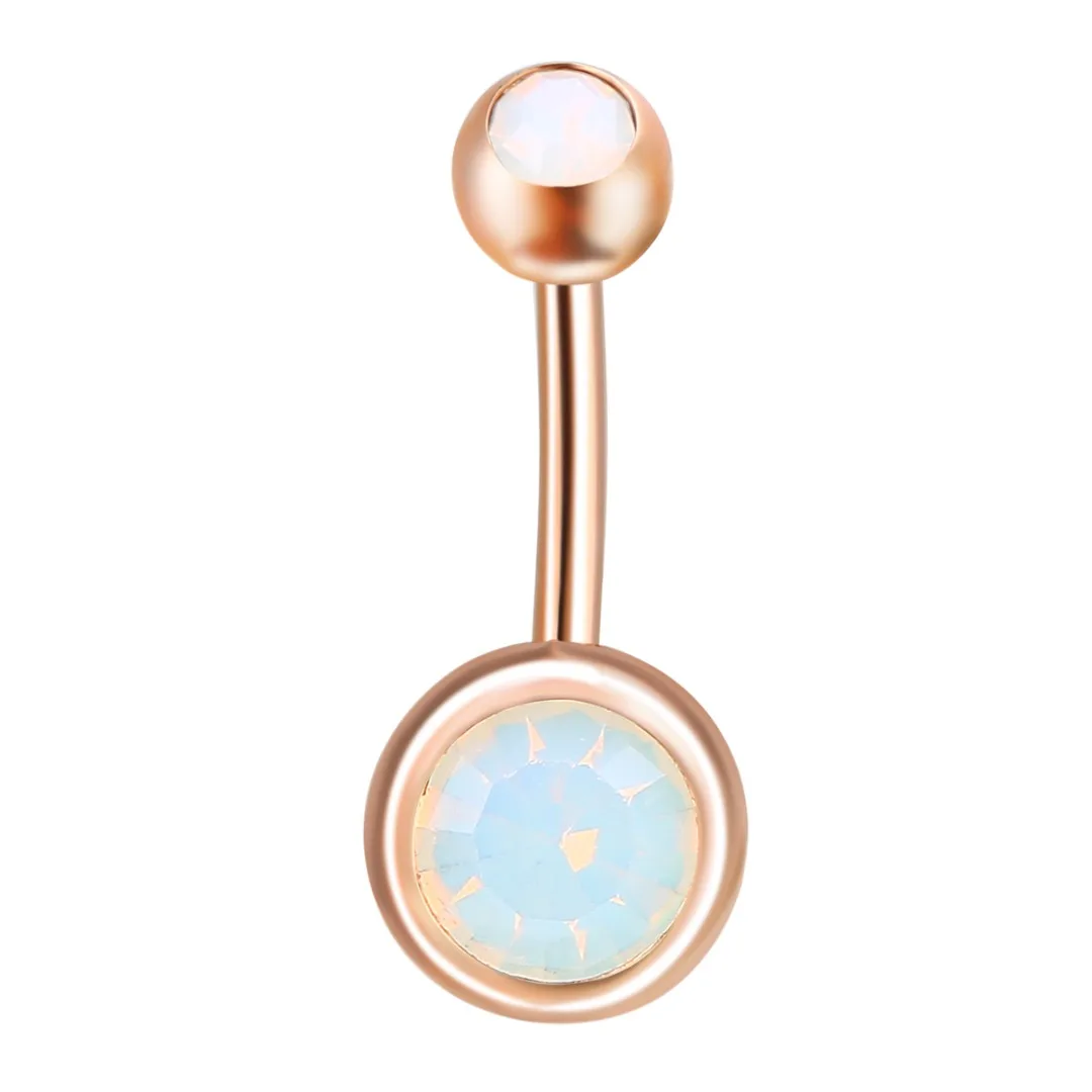 Women Trendy Jewelry Shellhard Opal Gem Navel Belly Button Rings Piercing Bar Charming Body piercing ombligo 14G|Украшения для тела|