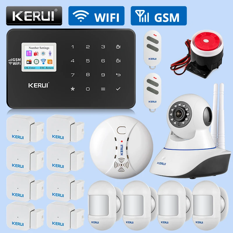 KERUI W18 Wi Fi ссылка GSM охранная сигнализация беспроводная домашняя детектор