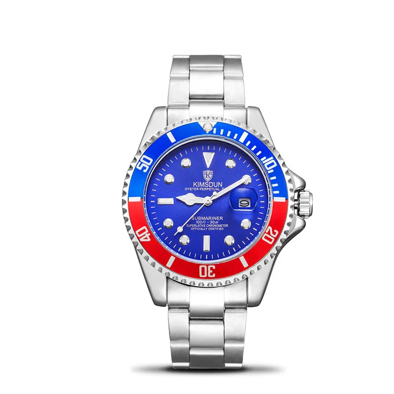 Green ghost водонепроницаемые механические часы для мужчин s полный стальной Скелет автоматические часы для мужчин Diver Flying Tourbillon relogio masculino - Цвет: blue red