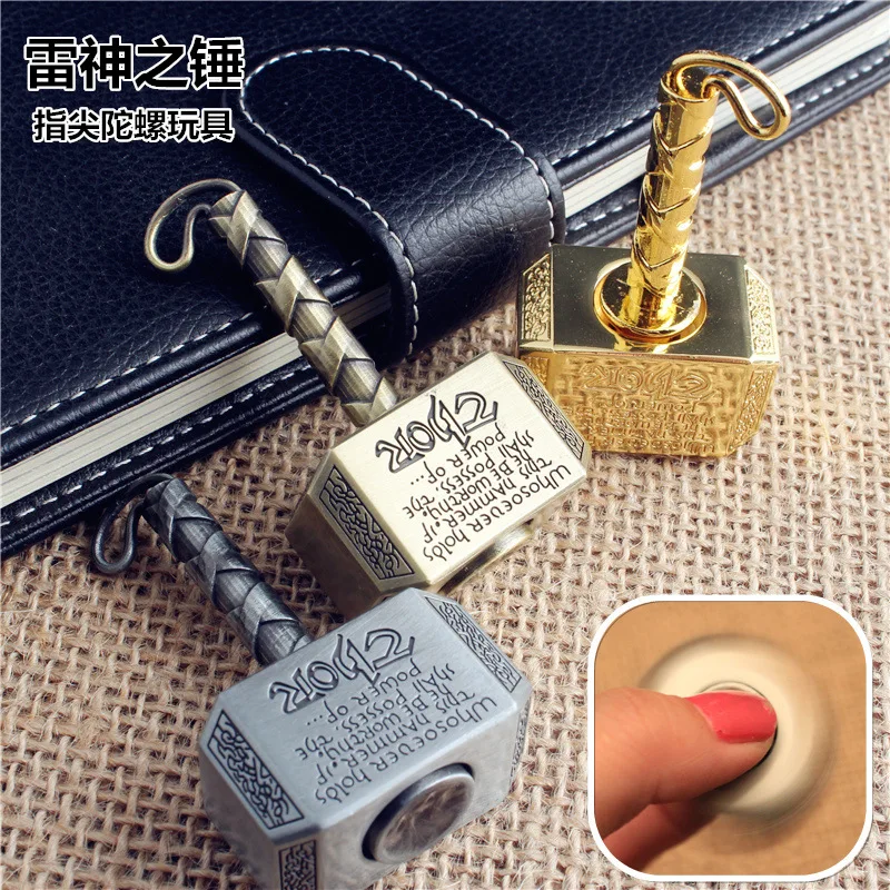 

New avengers thor sledgehammer tip gyro alloy creative finger decompression toy