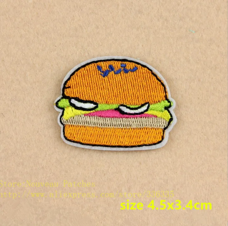 Новое прибытие 10 шт. попкорн напитки гамбургер вышитые железа на мультфильм патчи DK модные аппликации аксессуар - Цвет: hamburger