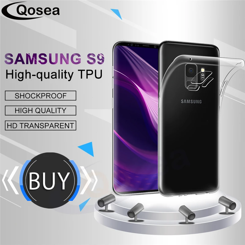 Qosea мягкий прозрачный чехол из ТПУ для samsung Galaxy S9 тонкий Силиконовый плюс защитный