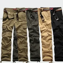 Зимние двухслойные мужские брюки карго, теплые уличные спортивные штаны, мешковатые брюки, хлопковые брюки для мужчин, цвет темно-армейский зеленый черный