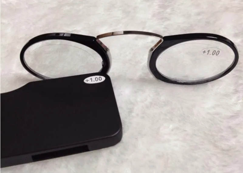 Ультра легкие бескаркасные клип нос пресбиопические очки портативный кошелек очки мужские и женские очки для чтения