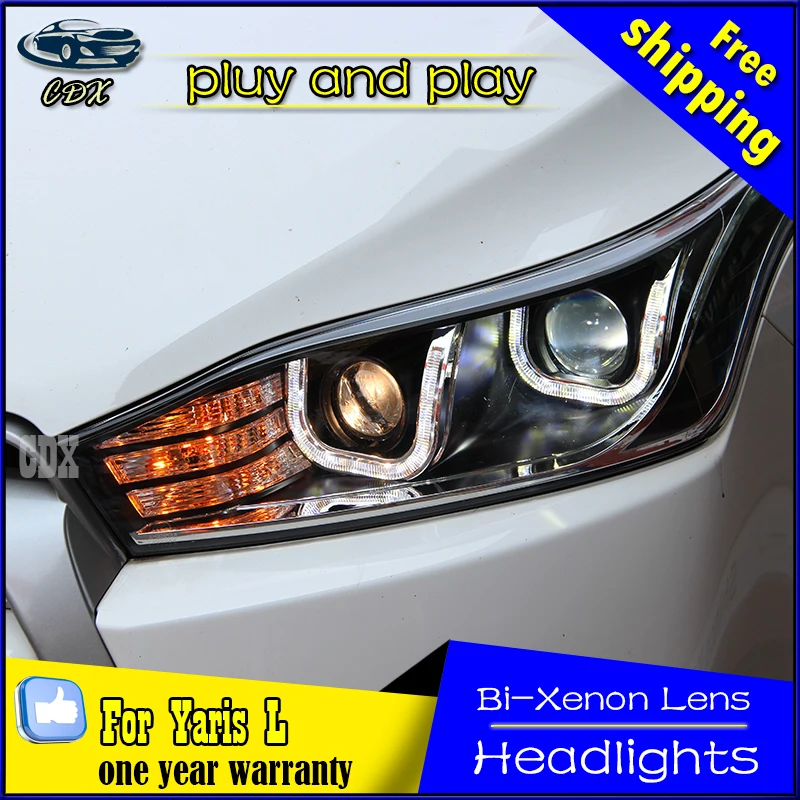 Car Styling Head Lamp for Toyota Yaris Headlights 2014 Yaris LED