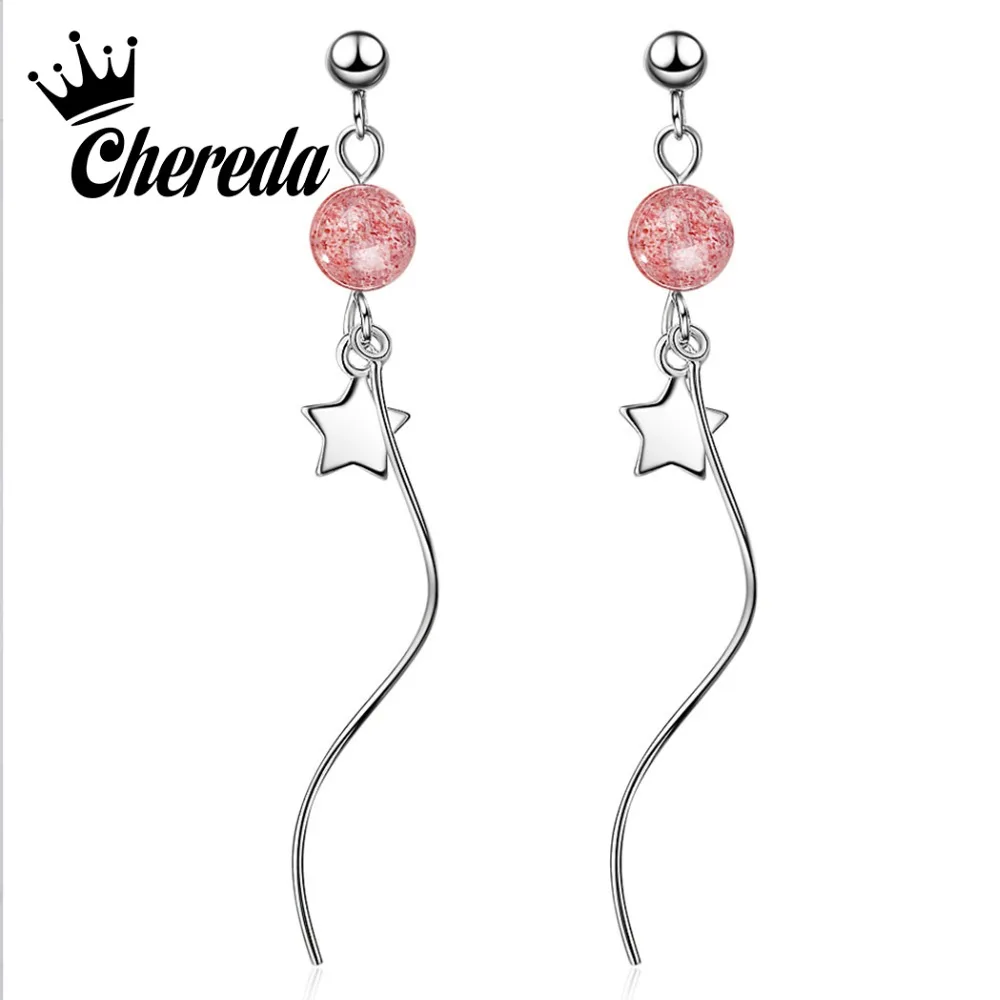 

Chereda Elegant Simple Metal Thin Chain Temperament Korean Personality Trendy Long Tassel Pendant Earrings Wholesale