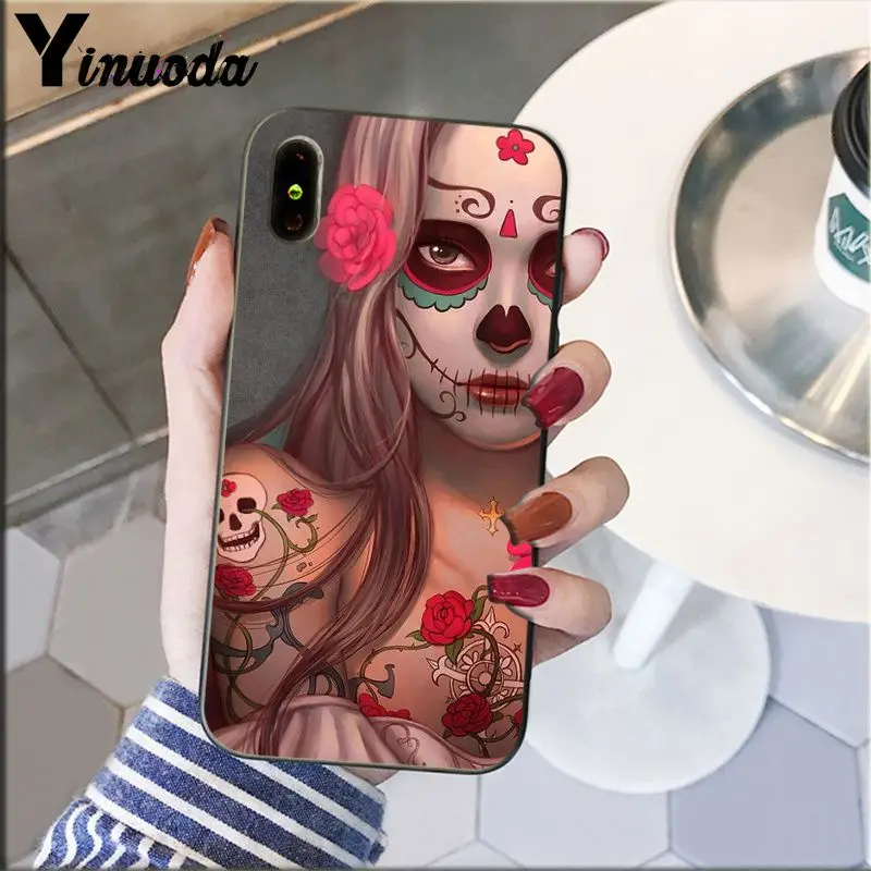 Catrina beautiful rose girl Skull Art