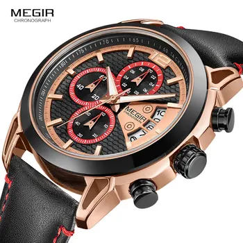 

2019 GIMSR Brand Mens Dress Watch Top Brand Luxury Automatic Wrist Watch Genuine Leather Strap Rose Gold Black Analog Watches