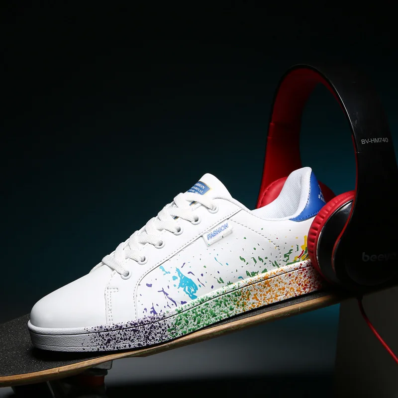 

Shoes Woman Casual Shoes 2019 New Women Sneakers Breathable PU Leather White Sneakers For Women Tennis Female Shoes men shoes