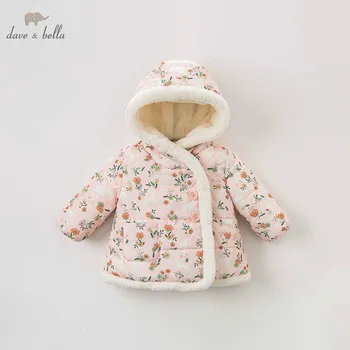 

DBA7978 dave bella baby girl cotton jacket children outerwear fashion pink coat