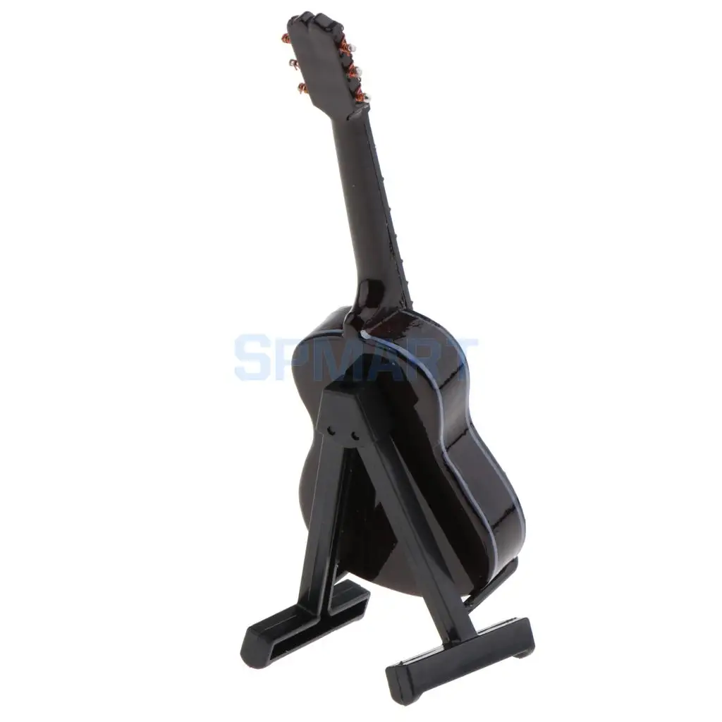 1/12 Scale Dollhouse Miniature Musical Instrument Guitar with Wooden Box for 12th Dollhouse Music Room Decoration