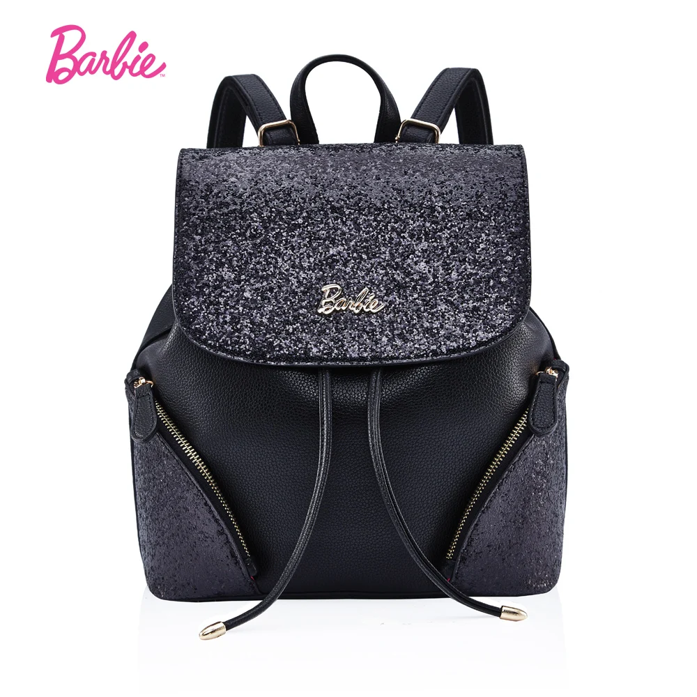 

Barbie Women BackPacks soft black leather women bags flash pieces simple style Fashionable Trend Brief bags women