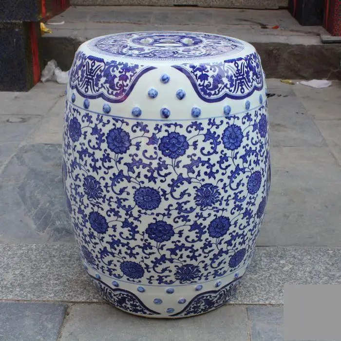 Jingdezhen Ceramic Stool Blue And White Porcelain Stool Balcony Bathroom Stool home decoration