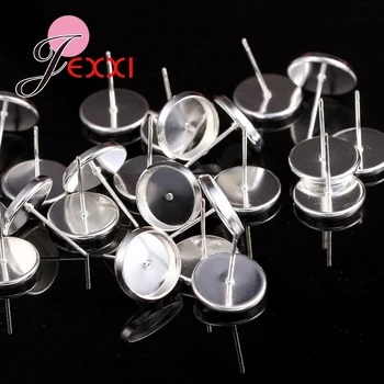 

50pcs/lost 925 Sterling Silver Stud Earring Components Pins Needles DIY Ear Findings Wholesale Low Price Free Shipping