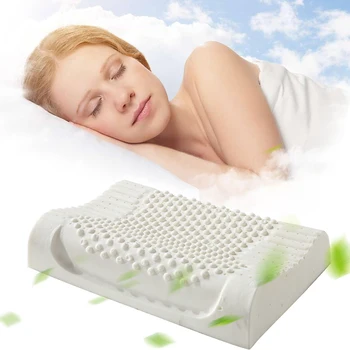 

Hot sale Natural Latex Cervical Orthopedic Pillow Sleeping Bedding Latex Massage Particles Pillows Neck Head Care Memory Pillow