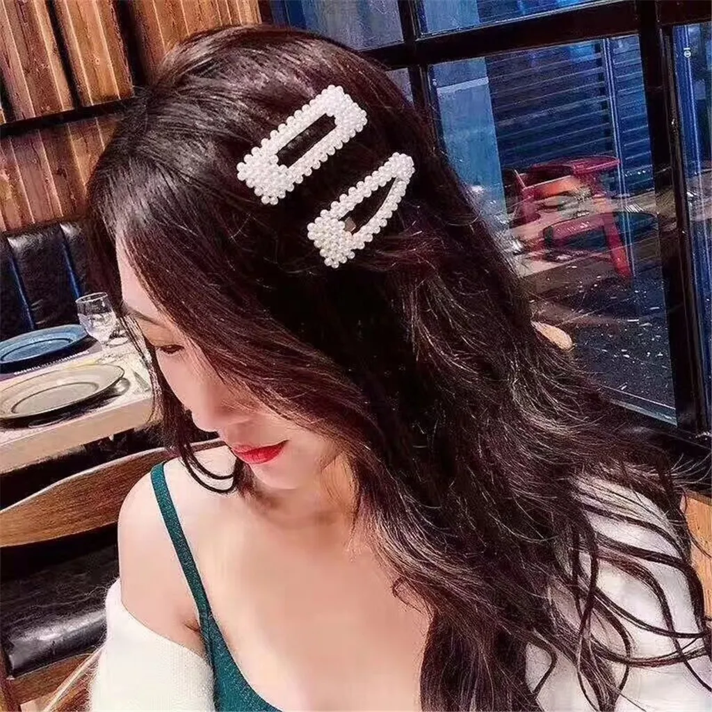 

2019 Korean Fashion Hair Accessories Simulated Pearl Beads Hairpins Barrettes For Women Girls Wedding Jewelry Hairgrips#H20