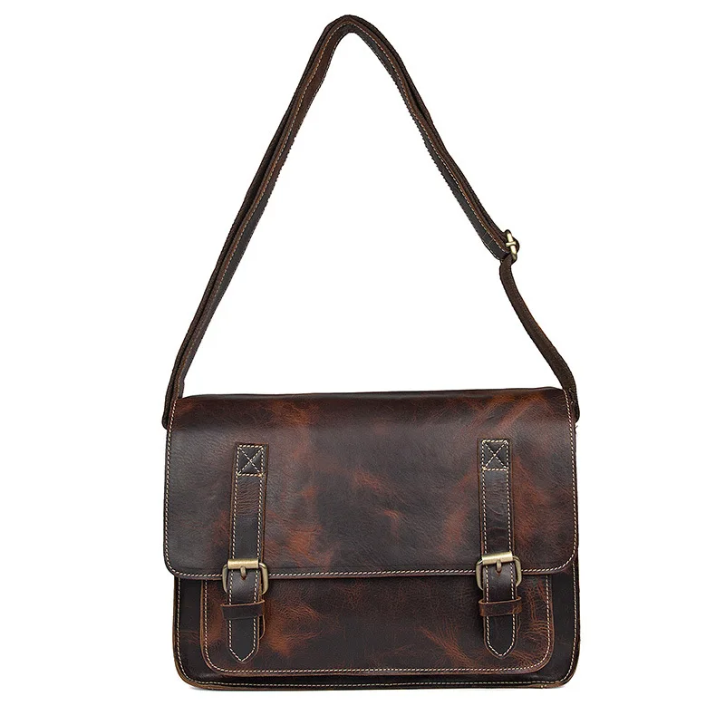 

IMIDO top layer genuine leather men waterproof messenger bag vintage shoulder bag retro fashion cross body bag